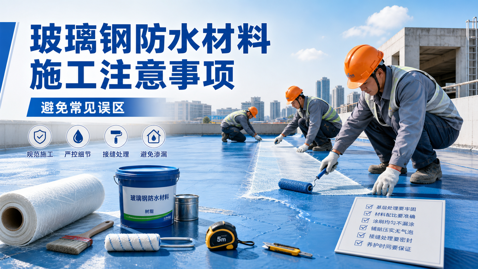 玻璃钢防水材料施工注意事项，避免常见误区 临夏 版